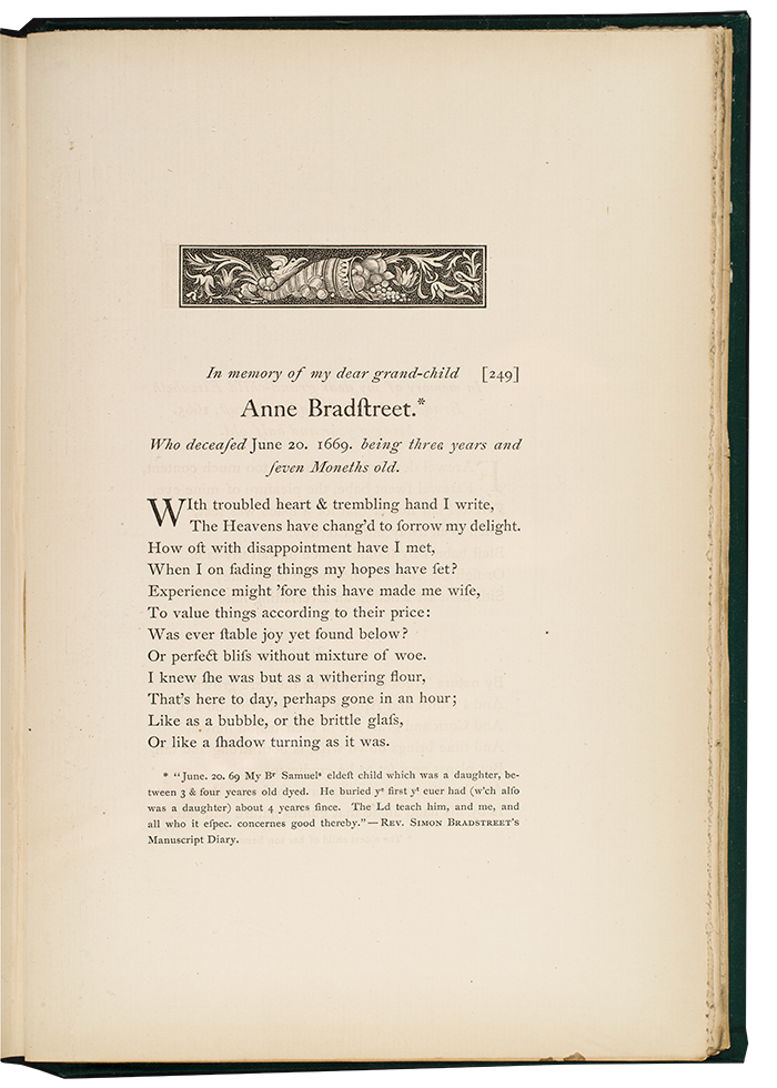 A poem by Anne Bradstreet