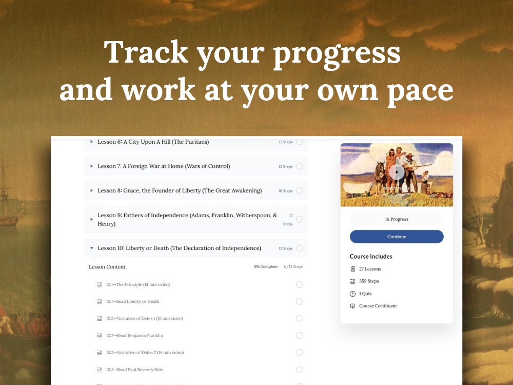 Track your progress and work at your own pace