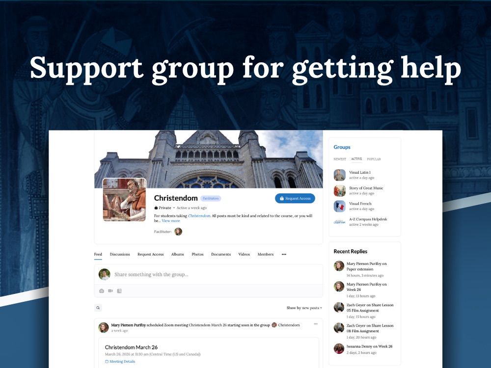 Support group for getting help