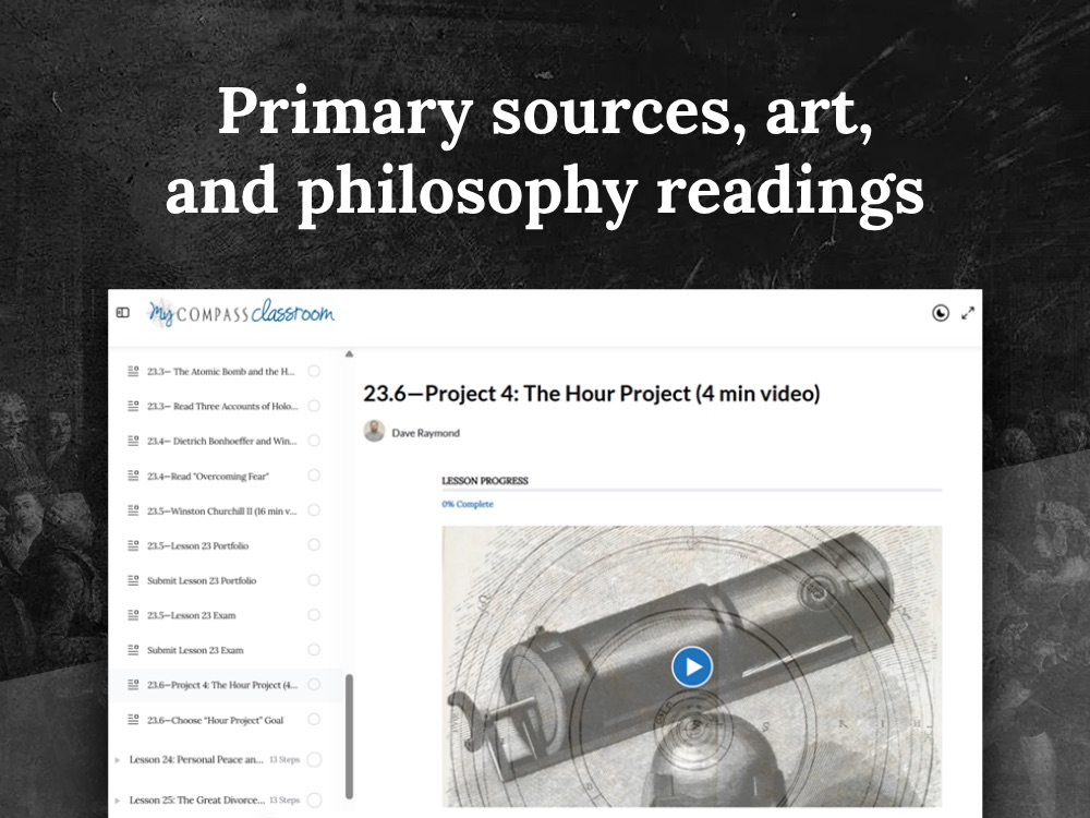 Primary sources, art, and philosophy readings
