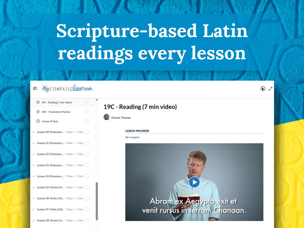 Scripture-based Latin readings every lesson