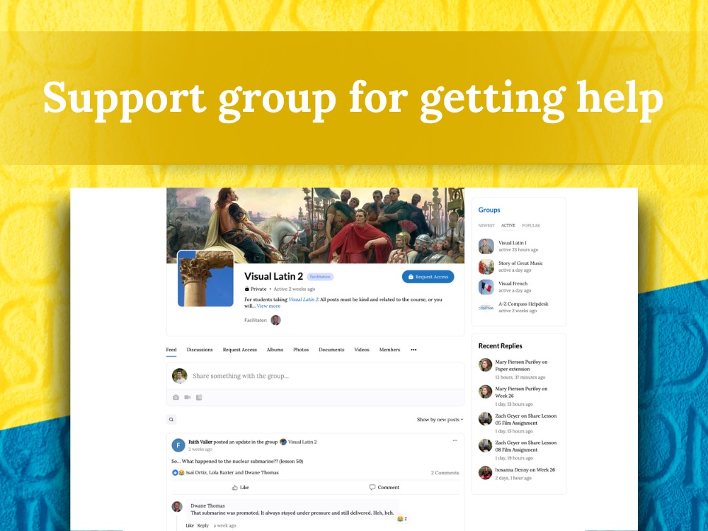 Support group for getting help